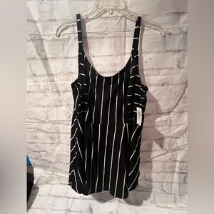 NWT Torrid Super Soft Black & White Stripe Tank